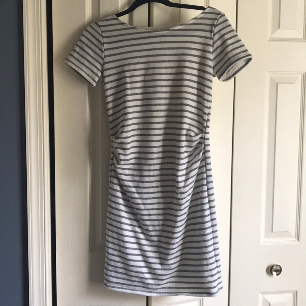 Pinkblush Gray & White Striped Maternity Dress XS